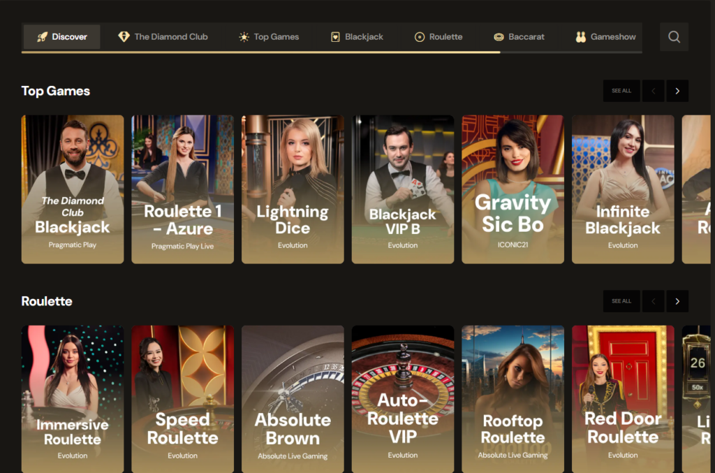 lucky ones live casino games